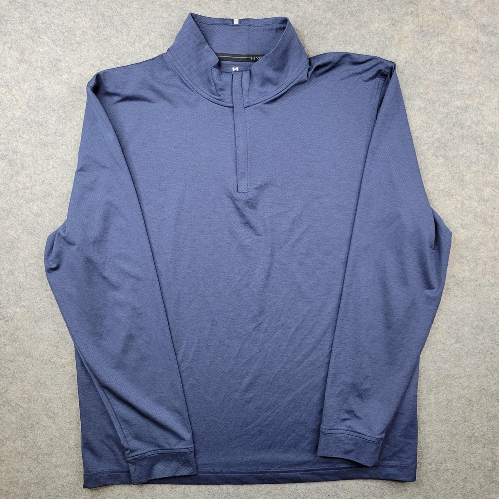 Under Armour Pullover Mens Large Blue Golf 1/4 Zip Long Sleeve Athletic Top